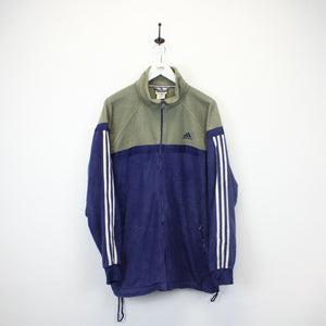 ADIDAS 90s 1/4 Zip Fleece Navy Blue | XL