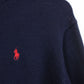 Womens RALPH LAUREN Knit Sweatshirt Navy Blue | Small
