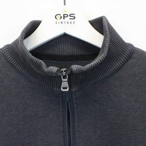 HUGO BOSS 1/4 Zip Sweatshirt Grey | Large