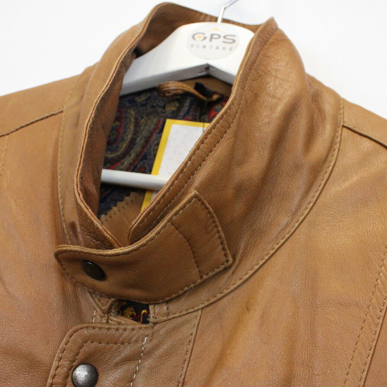 90s Leather Aviator Jacket Tan | XL