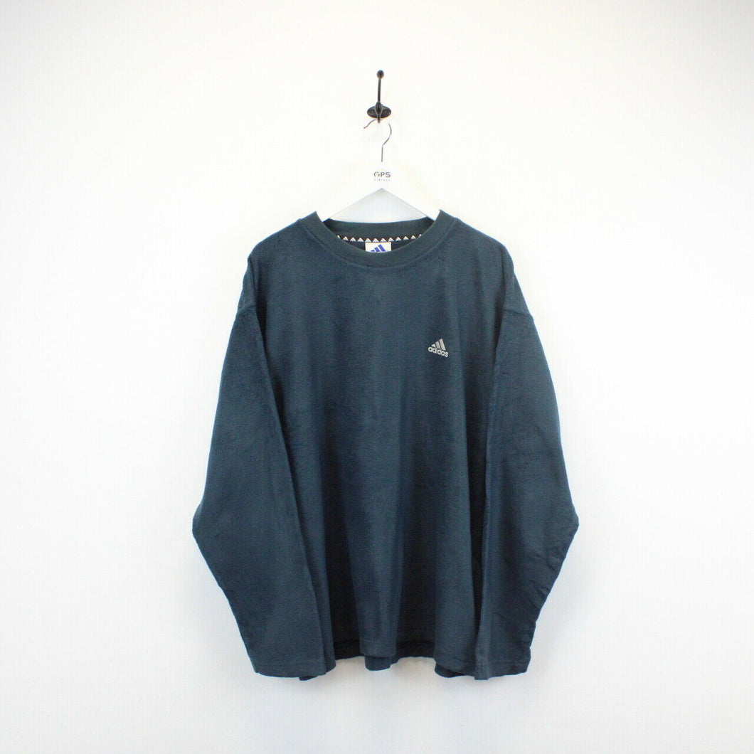 ADIDAS 90s Fleece Sweatshirt Teal | XL