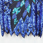 Womens 90s Sequin Top Blue | XL