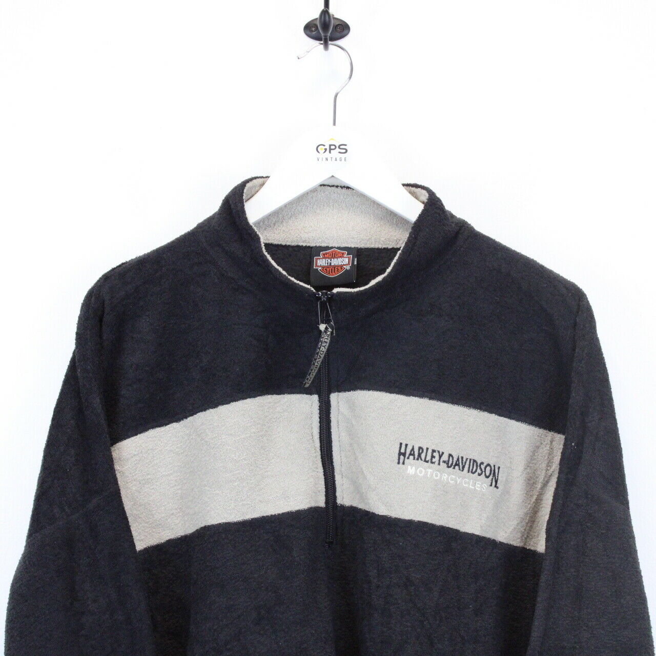 HARLEY DAVIDSON 90s 1/4 Zip Fleece Black | XXL