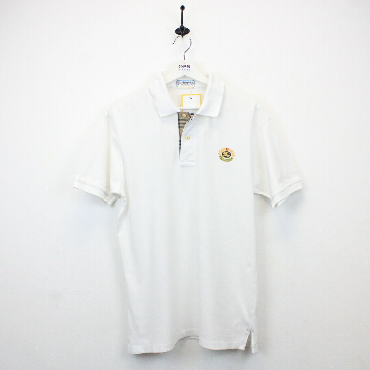 トップス Burberry 90s polo tee Vintage 90s Thomas Burberry Collar Polos Tee Embroidery Logo