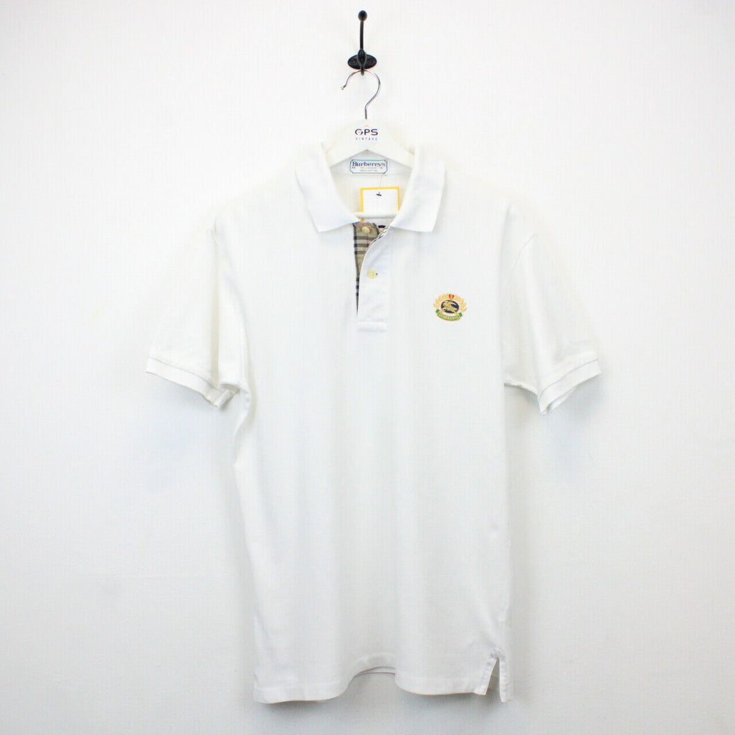 BURBERRYS 90s Polo Shirt White | Medium