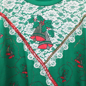 Womens 90s Christmas Sweatshirt Green | XXL