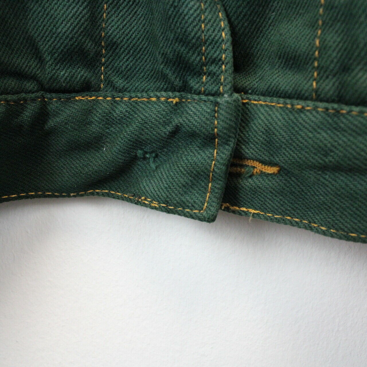 90s Denim Jacket Green | Large