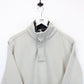 CHAMPION 1/4 Zip Sweatshirt Beige | Large