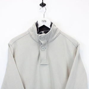 CHAMPION 1/4 Zip Sweatshirt Beige | Large