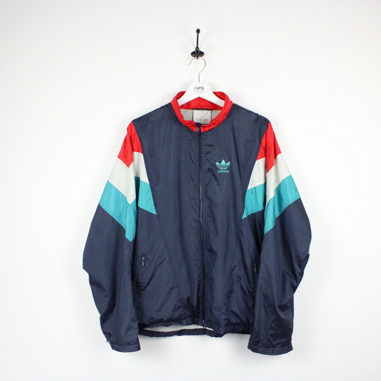 Vintage 80s ADIDAS Track Top Jacket Navy Blue | Medium