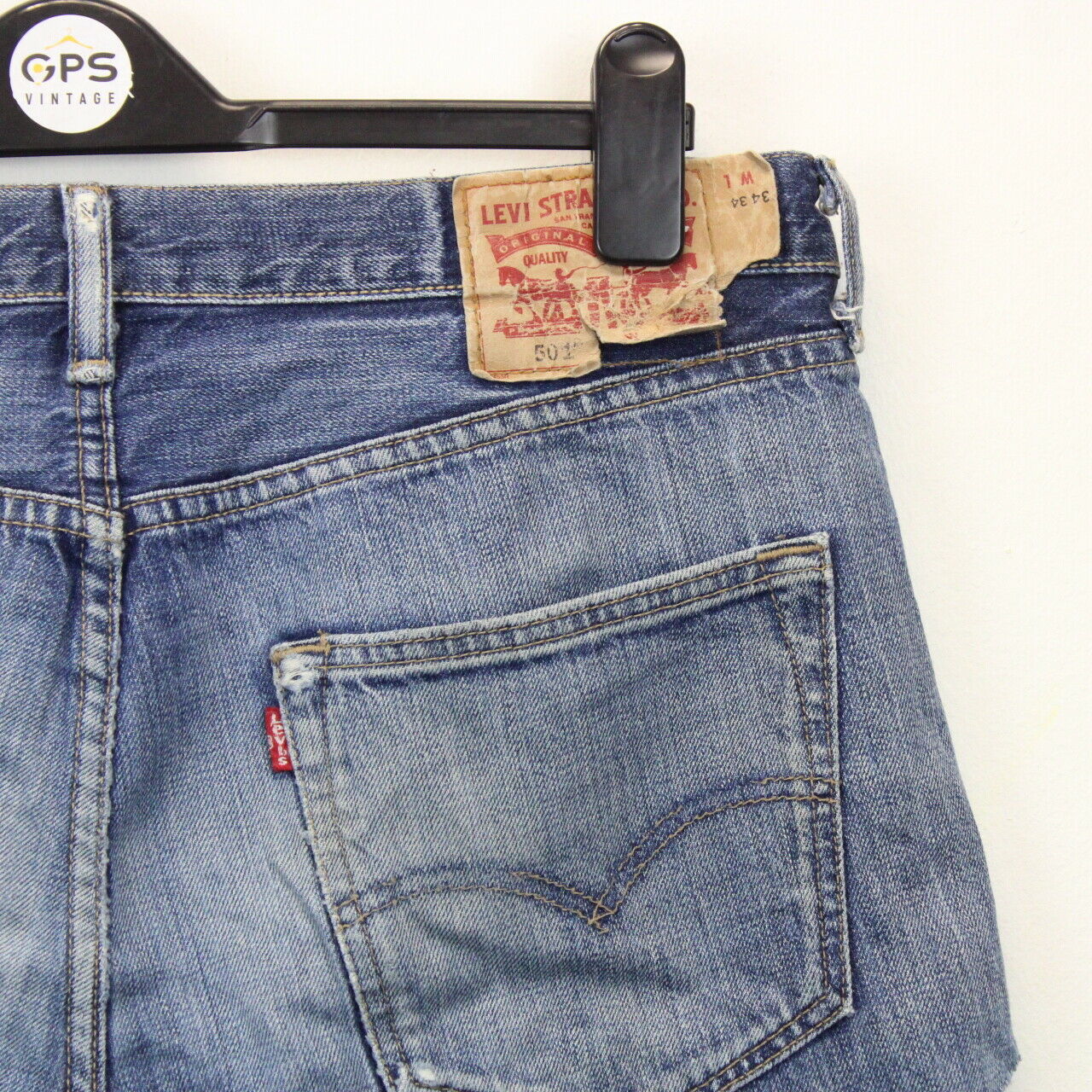 Womens LEVIS 501 Shorts Mid Blue | W36