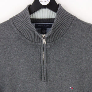 TOMMY HILFIGER 1/4 Zip Sweatshirt Grey | XXL