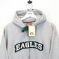 NFL 00s Philadelphia EAGLES Hoodie Grey | Large