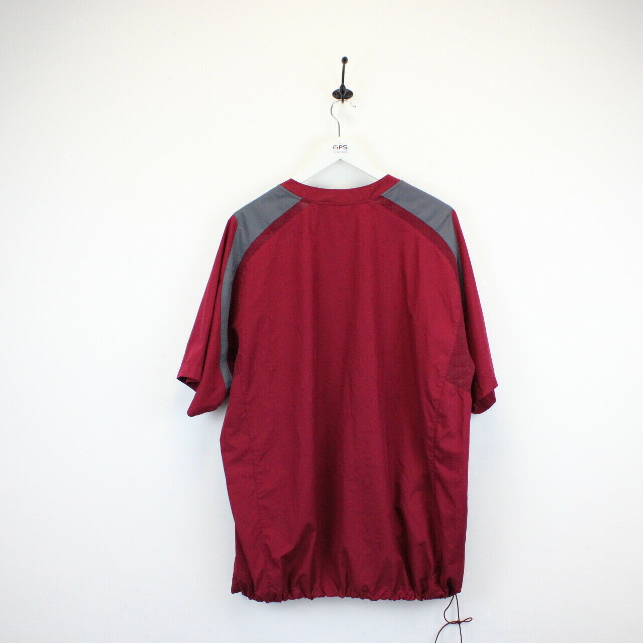 NIKE 1/4 Zip T-Shirt Red | Large