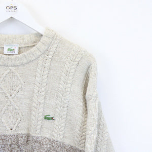 LACOSTE Knit Jumper Beige | Large