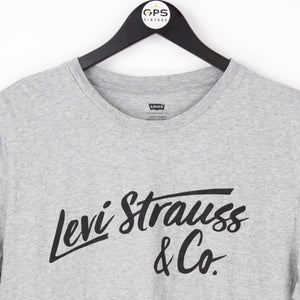 Mens LEVIS STRAUSS T-Shirt Grey | Medium