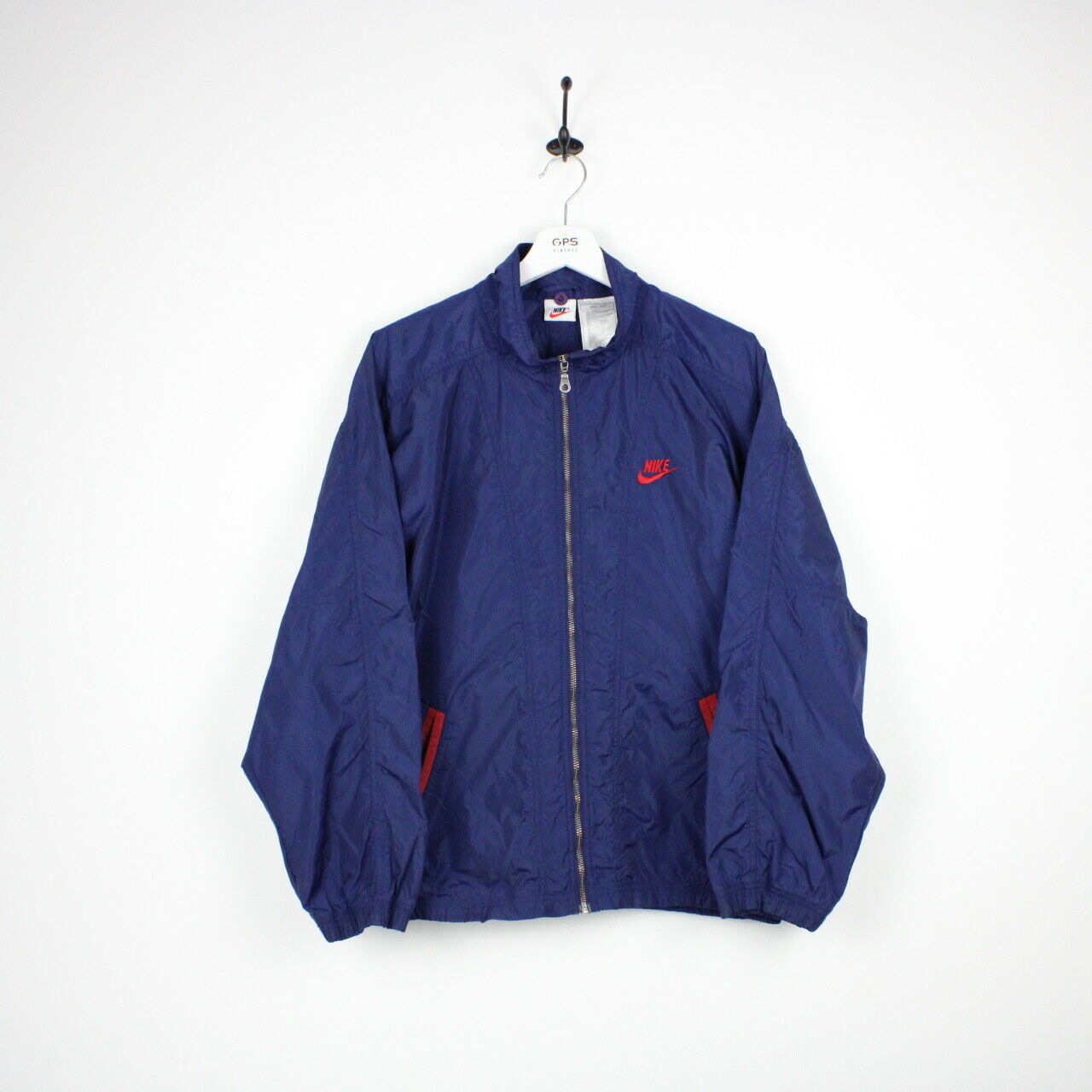 Vintage 90s NIKE Track Top Jacket Navy Blue | Medium
