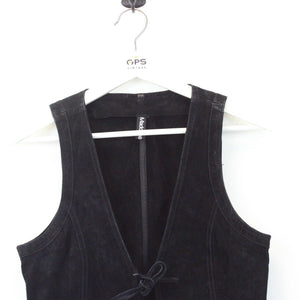 Womens Suede Vest Black | Small