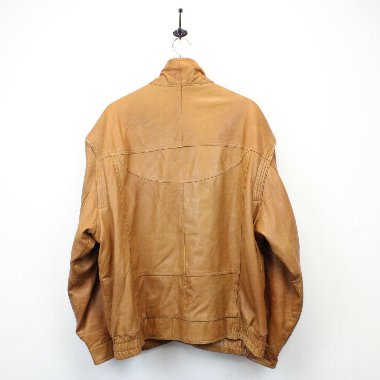 90s Leather Aviator Jacket Tan | XL