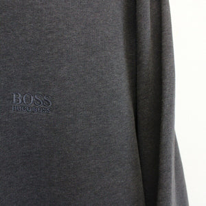 HUGO BOSS 1/4 Zip Sweatshirt Grey | Large