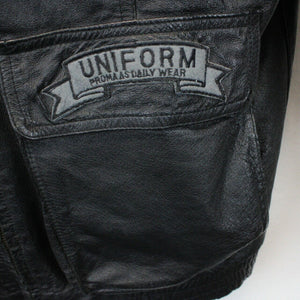 Leather Aviator Jacket Black | Medium