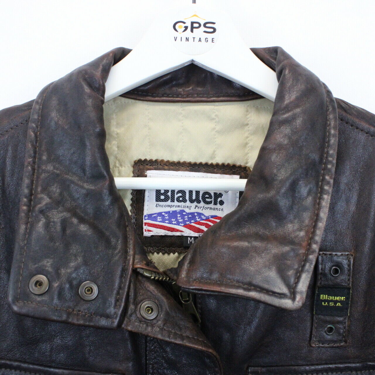 Womens BLAUER Leather Jacket Brown | Medium