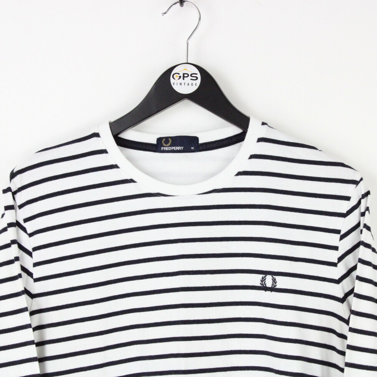 Mens FRED PERRY Long Sleeve T-Shirt White | Medium