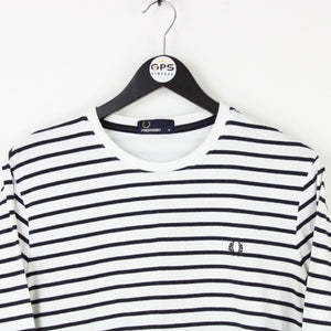 Mens FRED PERRY Long Sleeve T-Shirt White | Medium