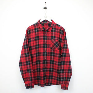 Flannel Plaid Shirt Red | Large