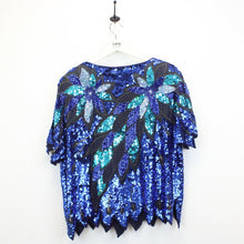 Load image into Gallery viewer, Womens 90s Sequin Top Blue | XL
