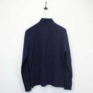 RALPH LAUREN 1/4 Zip Knit Sweatshirt Navy Blue | Small