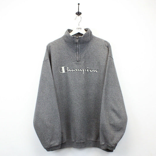 CHAMPION 00s 1/4 Zip Sweatshirt Grey | XXL