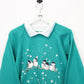Womens 90s Christmas Sweatshirt Green | Large