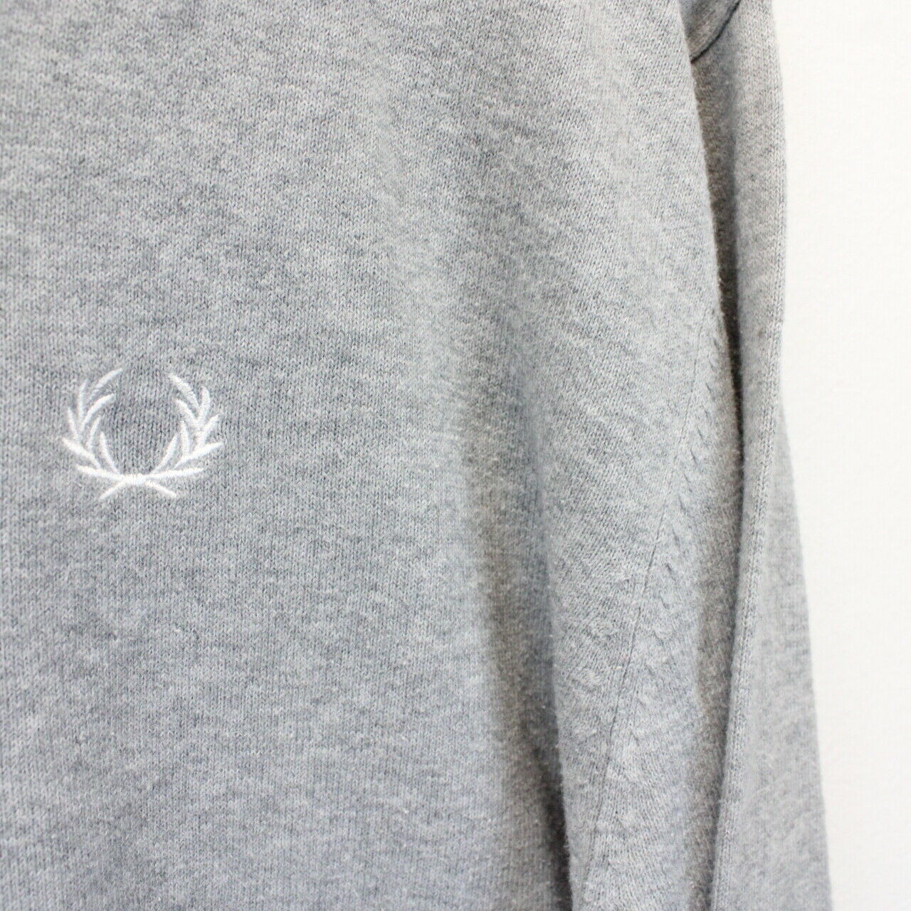 FRED PERRY 90s Knit Sweatshirt Grey | Medium