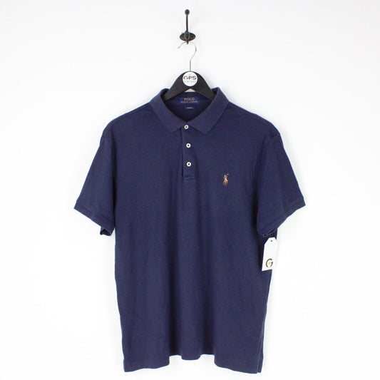 Mens RALPH LAUREN Polo Shirt Navy Blue | Large