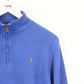 Womens RALPH LAUREN 1/4 Zip Sweatshirt Blue | XS