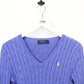 Womens RALPH LAUREN Knit Sweatshirt Blue | Small