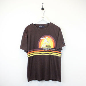 FILA T-Shirt Brown | Large