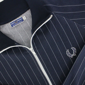 Mens FRED PERRY 90s Track Top Navy Blue | Large