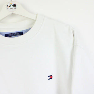 TOMMY HILFIGER 00s Sweatshirt White | Medium