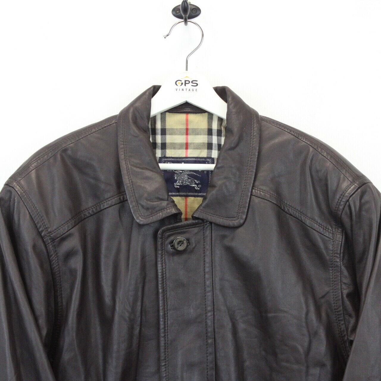 BURBERRYS 90s Leather Jacket Brown | Large