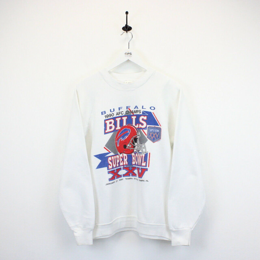 NFL 90s Buffalo BILLS Sweatshirt White | Medium – GPS Vintage
