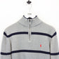 RALPH LAUREN 1/4 Zip Knit Sweatshirt Grey | Small