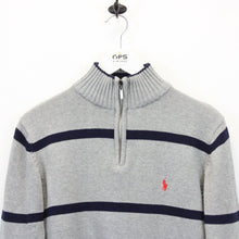 Load image into Gallery viewer, RALPH LAUREN 1/4 Zip Knit Sweatshirt Grey | Small
