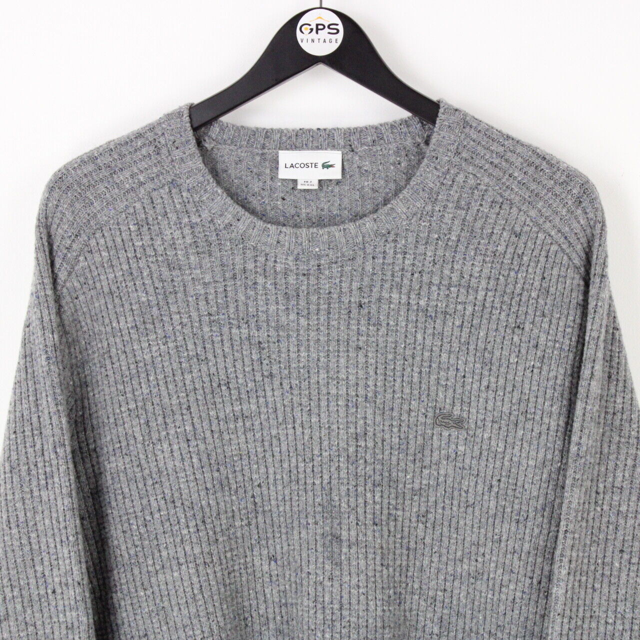 Mens LACOSTE Knit Sweatshirt Grey | XXL
