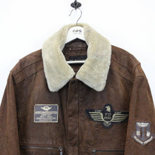 Load image into Gallery viewer, Leather Aviator Jacket Brown | Large
