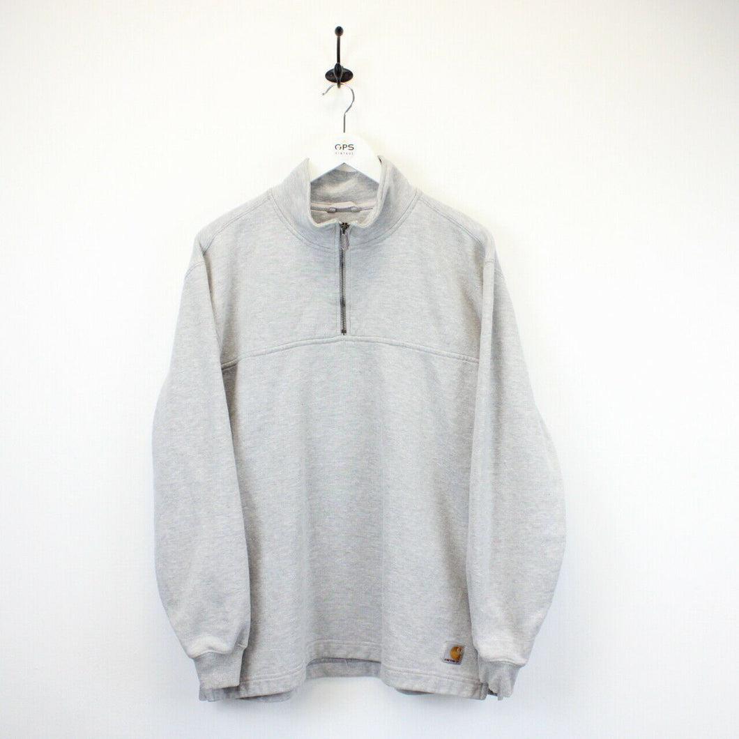 CARHARTT 1/4 Zip Sweatshirt Grey | Medium