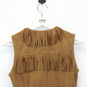 Womens Suede Western Vest Brown | XS
