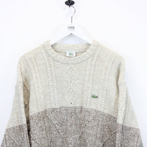 LACOSTE Knit Jumper Beige | Large