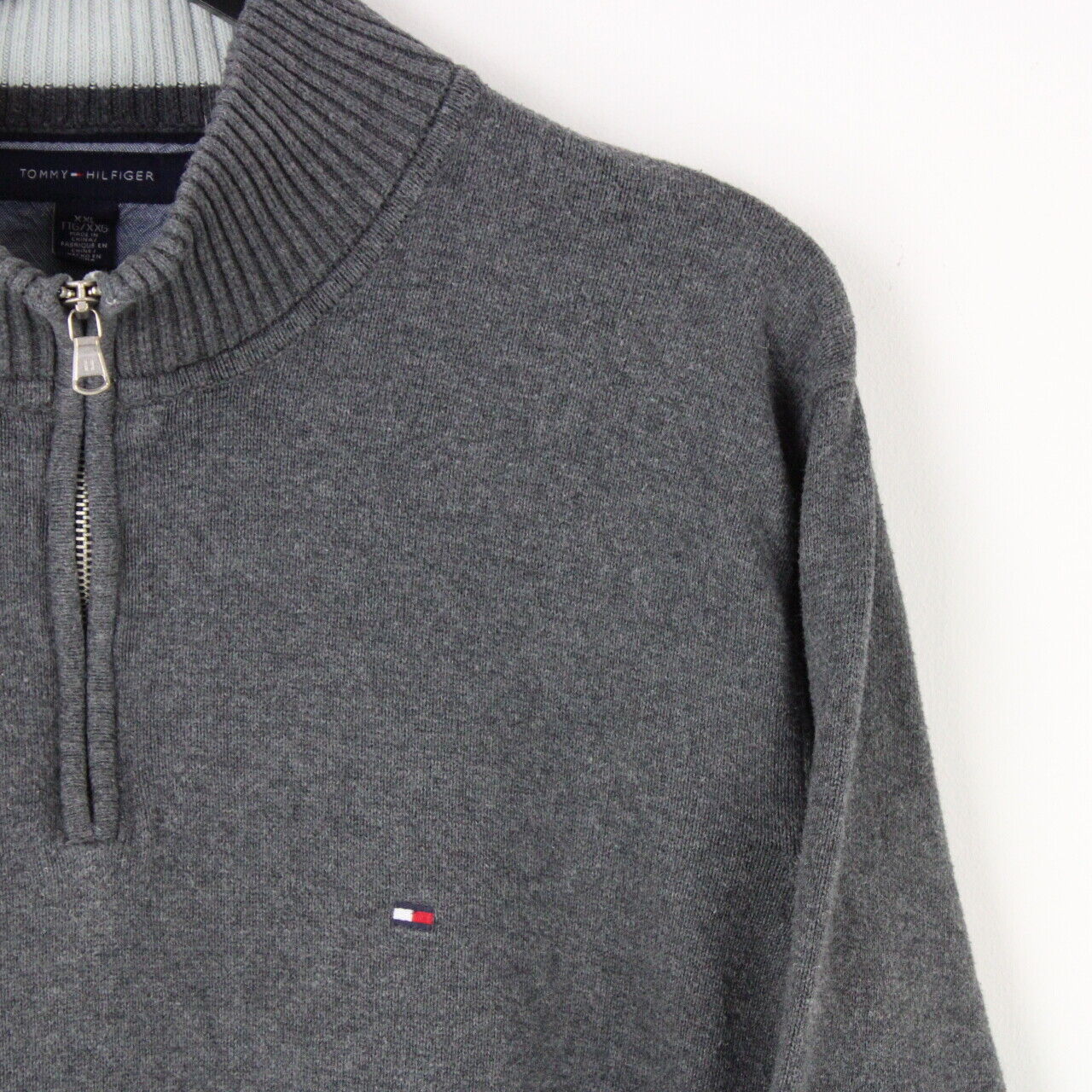 TOMMY HILFIGER 1/4 Zip Sweatshirt Grey | XXL